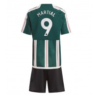 Fotballdrakt Barn Manchester United Anthony Martial #9 Bortedraktsett 2023-24 Kortermet (+ Korte bukser)